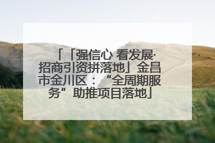 「强信心 看发展·招商引资拼落地」金昌市金川区：“全周期服务”助推项目落地
