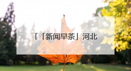「新闻早茶」河北3市最新任免，还有这些热点……