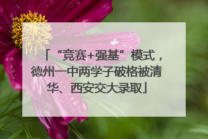 “竞赛+强基”模式，德州一中两学子破格被清华、西安交大录取