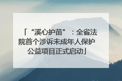 “溪心护苗”：全省法院首个涉诉未成年人保护公益项目正式启动