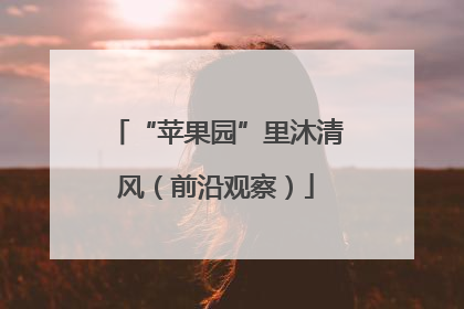 “苹果园”里沐清风（前沿观察）