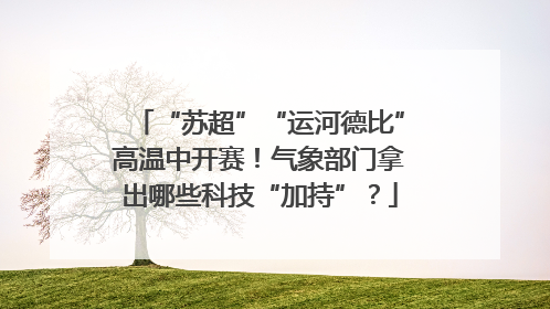 “苏超”“运河德比”高温中开赛！气象部门拿出哪些科技“加持”？