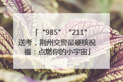 “985”“211”送考，荆州交警最硬核祝福：点燃你的小宇宙