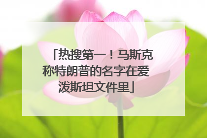 热搜第一！马斯克称特朗普的名字在爱泼斯坦文件里