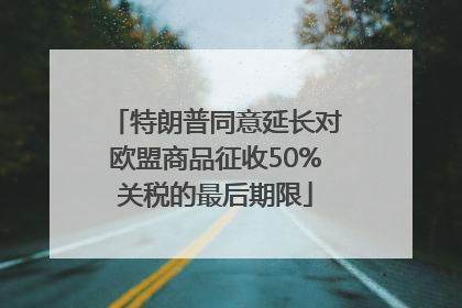 特朗普同意延长对欧盟商品征收50%关税的最后期限