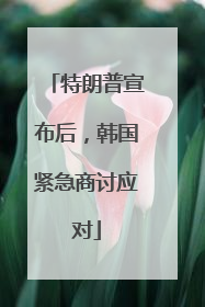 特朗普宣布后，韩国紧急商讨应对