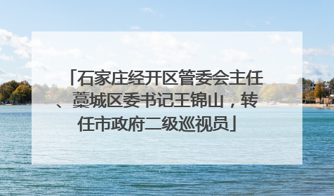 石家庄经开区管委会主任、藁城区委书记王锦山，转任市政府二级巡视员