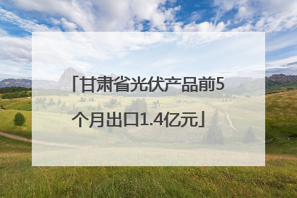 甘肃省光伏产品前5个月出口1.4亿元