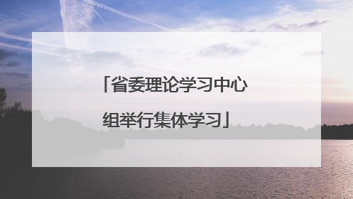 省委理论学习中心组举行集体学习