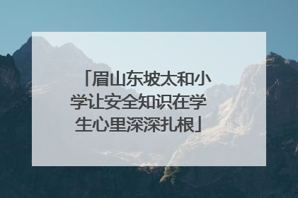 眉山东坡太和小学让安全知识在学生心里深深扎根