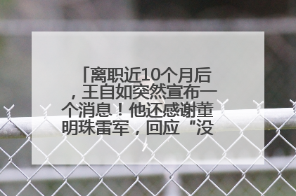 离职近10个月后，王自如突然宣布一个消息！他还感谢董明珠雷军，回应“没看过格力工资条”：真的不那么重要！