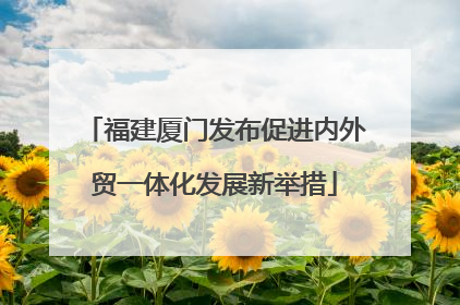 福建厦门发布促进内外贸一体化发展新举措