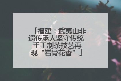 福建：武夷山非遗传承人坚守传统 手工制茶技艺再现“岩骨花香”
