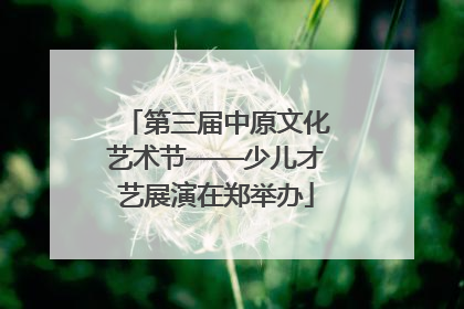 第三届中原文化艺术节——少儿才艺展演在郑举办