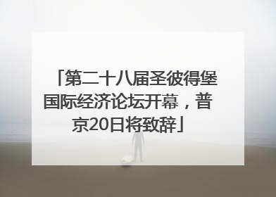 第二十八届圣彼得堡国际经济论坛开幕，普京20日将致辞