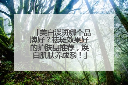 美白淡斑哪个品牌好？祛斑效果好的护肤品推荐，焕白肌肤养成系！