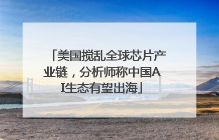 美国搅乱全球芯片产业链，分析师称中国AI生态有望出海
