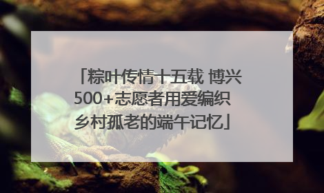粽叶传情十五载 博兴500+志愿者用爱编织乡村孤老的端午记忆
