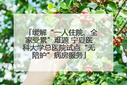 缓解“一人住院、全家受累”难题 宁夏医科大学总医院试点“无陪护”病房服务