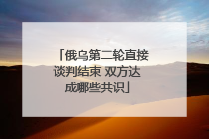 俄乌第二轮直接谈判结束 双方达成哪些共识
