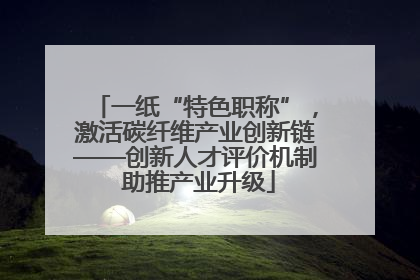一纸“特色职称”，激活碳纤维产业创新链——创新人才评价机制 助推产业升级