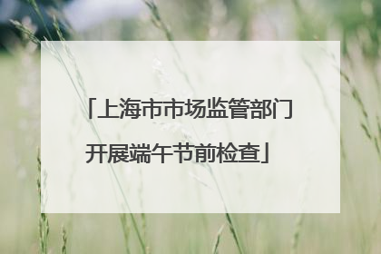 上海市市场监管部门开展端午节前检查