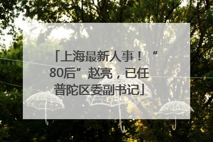 上海最新人事！“80后”赵亮，已任普陀区委副书记