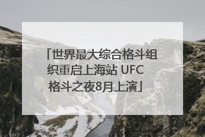 世界最大综合格斗组织重启上海站 UFC格斗之夜8月上演