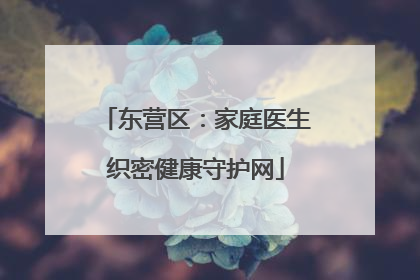 东营区：家庭医生织密健康守护网