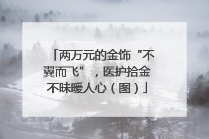 两万元的金饰“不翼而飞”，医护拾金不昧暖人心（图）