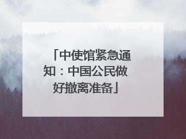 中使馆紧急通知：中国公民做好撤离准备