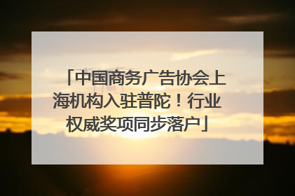 中国商务广告协会上海机构入驻普陀！行业权威奖项同步落户