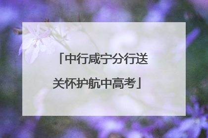 中行咸宁分行送关怀护航中高考