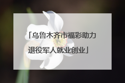乌鲁木齐市福彩助力退役军人就业创业