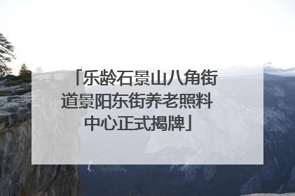 乐龄石景山八角街道景阳东街养老照料中心正式揭牌
