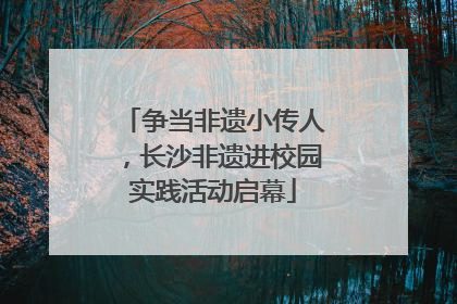 争当非遗小传人，长沙非遗进校园实践活动启幕