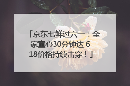 京东七鲜过六一：全家童心30分钟达 618价格持续击穿！