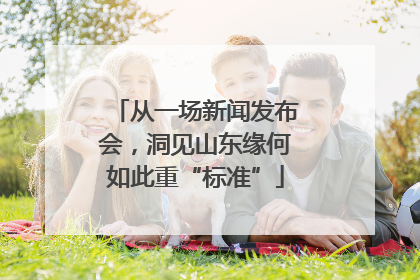 从一场新闻发布会，洞见山东缘何如此重“标准”