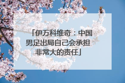 伊万科维奇：中国男足出局自己会承担非常大的责任