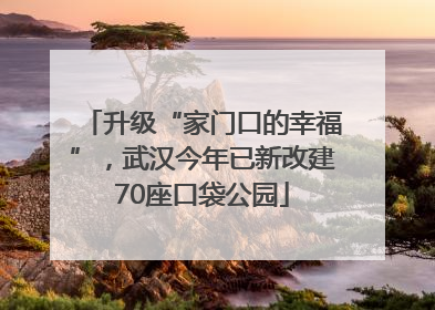 升级“家门口的幸福”，武汉今年已新改建70座口袋公园