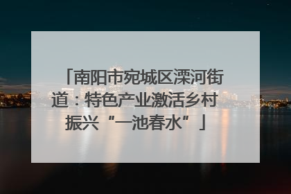 南阳市宛城区溧河街道：特色产业激活乡村振兴“一池春水”