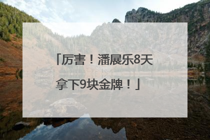 厉害！潘展乐8天拿下9块金牌！