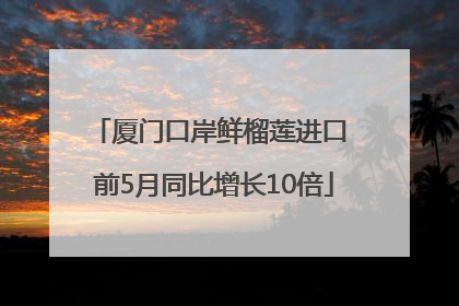 厦门口岸鲜榴莲进口 前5月同比增长10倍