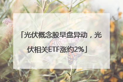 光伏概念股早盘异动，光伏相关ETF涨约2%