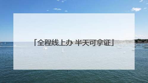 全程线上办 半天可拿证