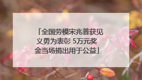 全国劳模宋兆普获见义勇为表彰 5万元奖金当场捐出用于公益