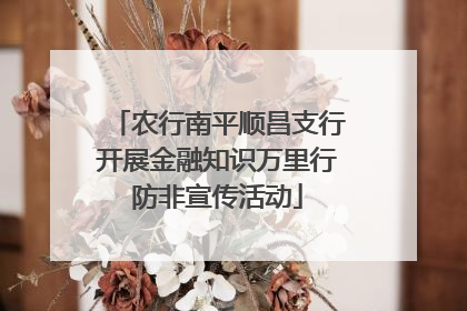农行南平顺昌支行开展金融知识万里行防非宣传活动