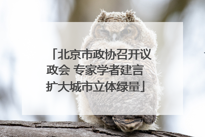北京市政协召开议政会 专家学者建言扩大城市立体绿量