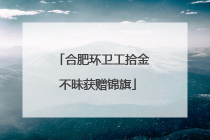 合肥环卫工拾金不昧获赠锦旗