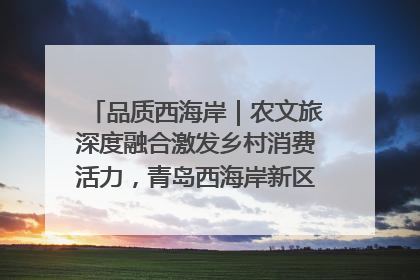品质西海岸｜农文旅深度融合激发乡村消费活力，青岛西海岸新区的乡村振兴实践